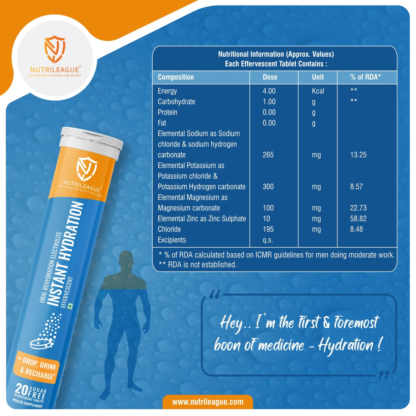 Instant Hydration Effervescent Tablet