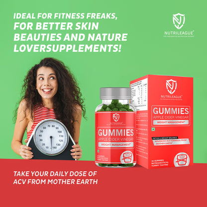Apple Cider Vinegar Gummies | 500 mg ACV with Mother Earth | 30 Gummies | Advanced Weight Loss Formula