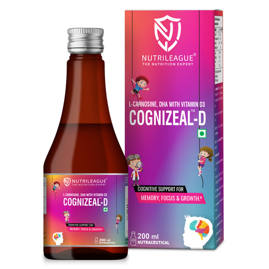Cognizeal-D 200 Ml | L-carnosine + DHA Syrup | Cognitive Support in children with autism | Supports brain health | Behavioral Improvement in Autism