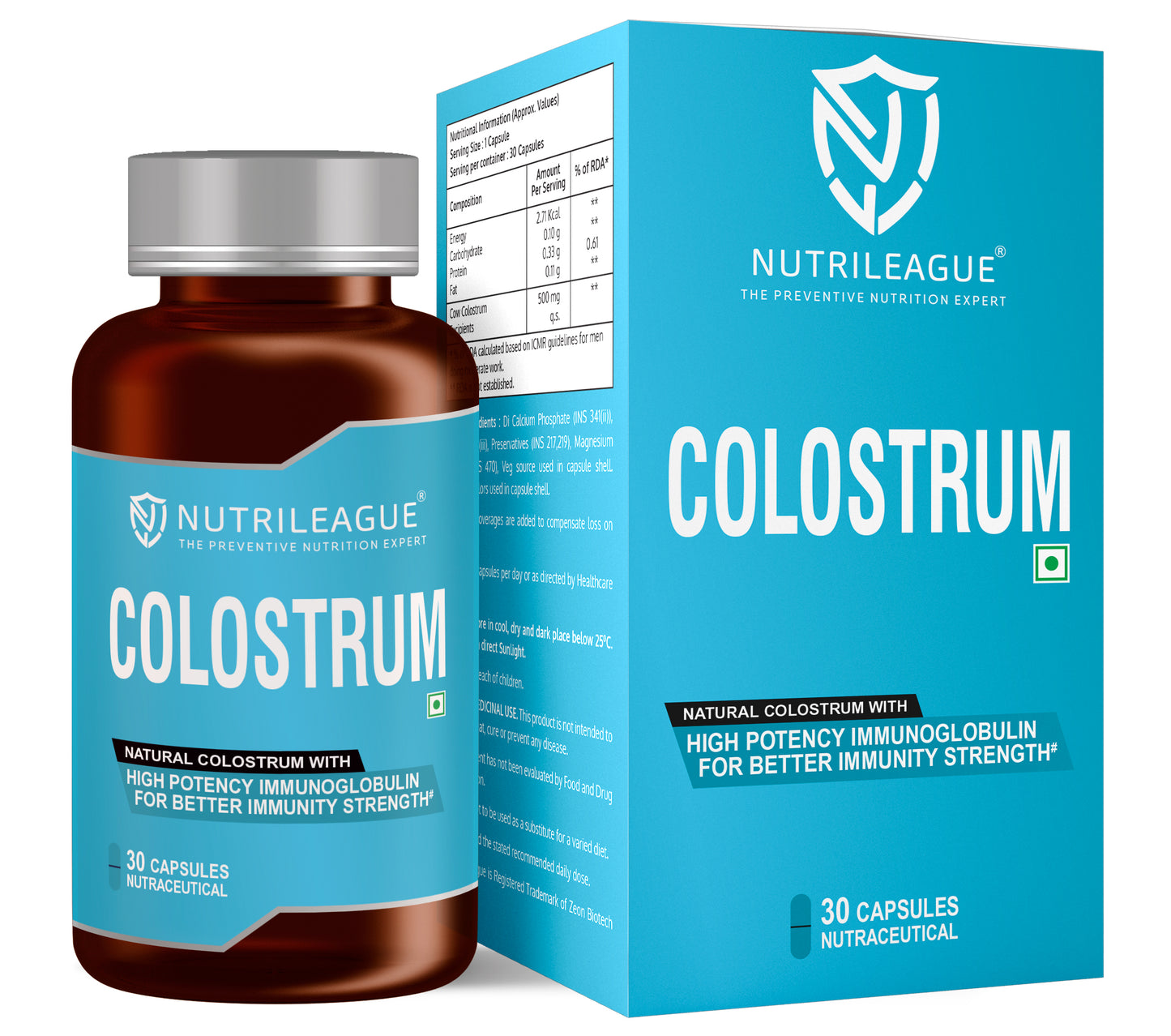 Colostrum 500 mg Veg. Capsules | Pack of 30 | Immunity Booster