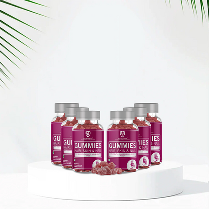 Hair, Skin & Nail Gummies with Biotin, Hyaluronic Acid & Pantothenic Acid For Men & Women