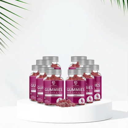 Hair, Skin & Nail Gummies with Biotin, Hyaluronic Acid & Pantothenic Acid For Men & Women