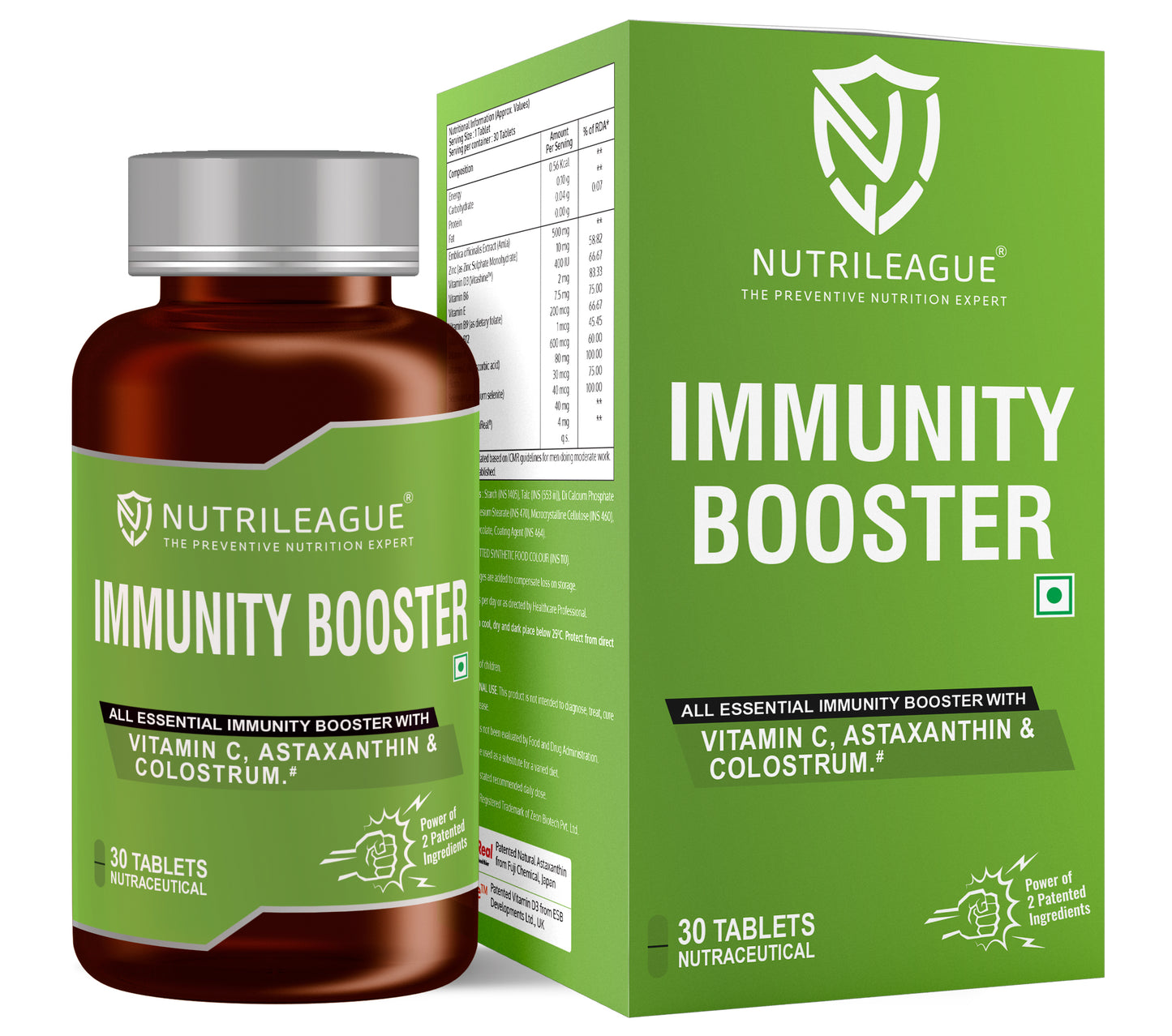 Immunity Booster Tablets | Colostrum, Vitamin C, Amla Extract, Astaxanthin (Astareal*), Vitamin D3 with other B-complex  | Immunity Booster