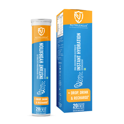 Instant Hydration Effervescent Tablet | Rehydration | Key Electrolites | Potassium, Sodium, Magnesium, Zinc