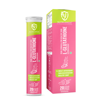 L - Glutathione (Opitac- A Patented L-glutathione) Effervescent Tablet with vitamin C For Men & Women | Dual Formula With Better Bioavailability |  Best Skin Rejuvination | Power Antioxidant & Skin Whitning Formula | Your Pathway to Ageless Beauty