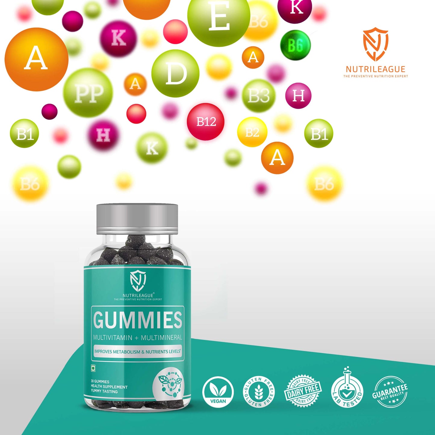 Multivitamin + Multimineral Gummies | 30 Gummies | Total Wellbeing : Improves Strength, Energy, Immunity & Overall Health