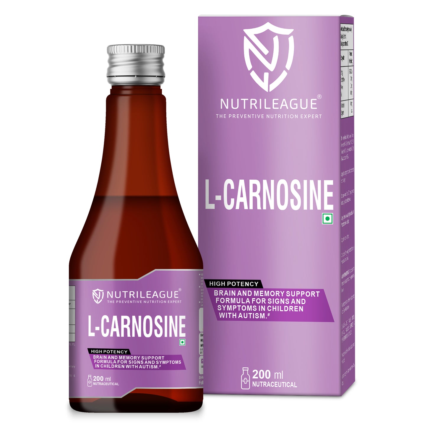 L- Carnosine Syrup | 200 ml | Brain & Memory Support | Autism Care | Supports in Learning Disabilities (Pack Of 1)