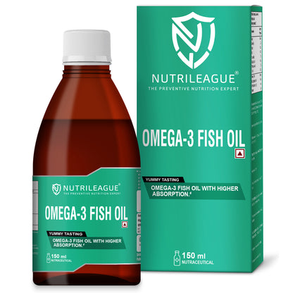 Omega-3 Fish Oil 600 mg Syrup with EPA & DHA | 150 ml | Support Cognitive Deve |  Nonveg | Choose Omega 3 and smile for miles.