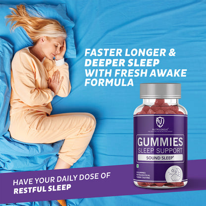 Sleep Support Gummies with Melatonin - 5 mg & Valerian Root Extract | Sleep Gummies for Men & Women