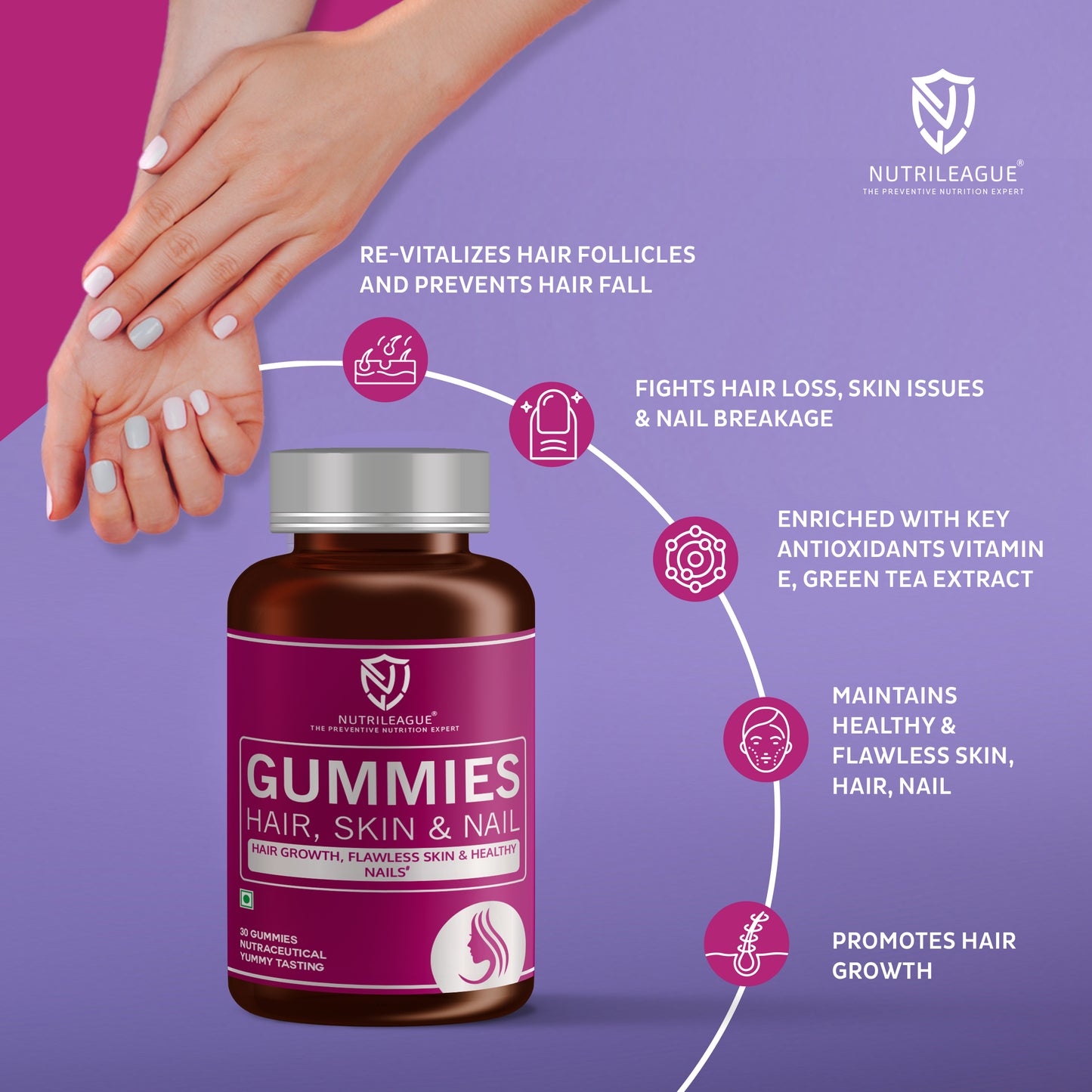 Hair, skin, Nail Gummies